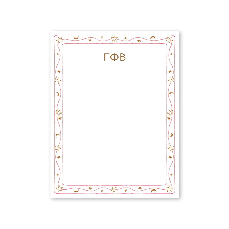 Gamma Phi Beta Celestial Spring Border Notepad
