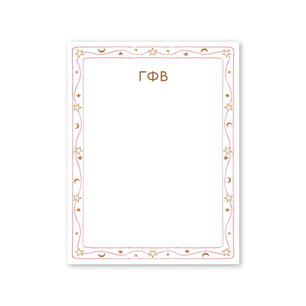 Gamma Phi Beta Celestial Spring Border Notepad