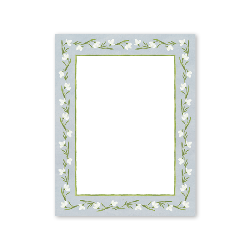 Snowdrop Meadow Blue Notepad