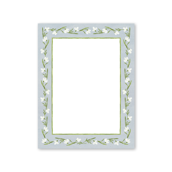 Snowdrop Meadow Blue Notepad