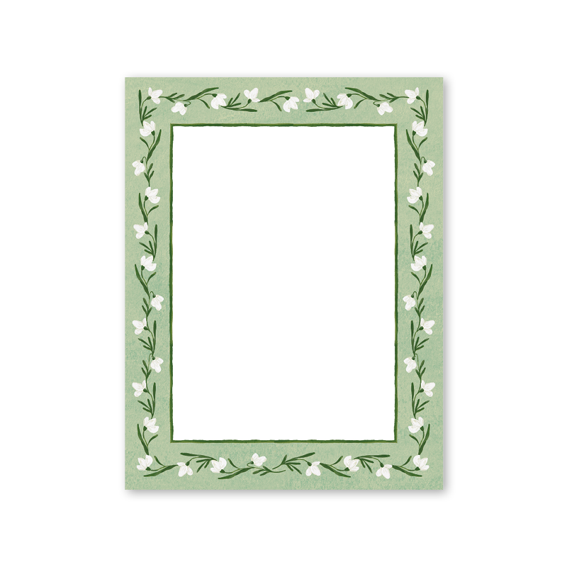 Snowdrop Meadow Green Notepad