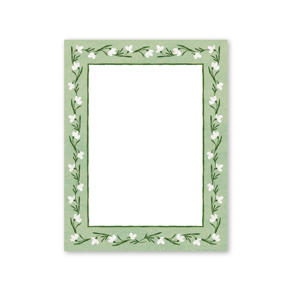 Snowdrop Meadow Green Notepad