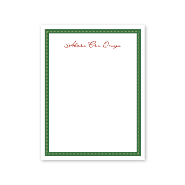 Alpha Chi Omega Signature Charming Greek Notepad