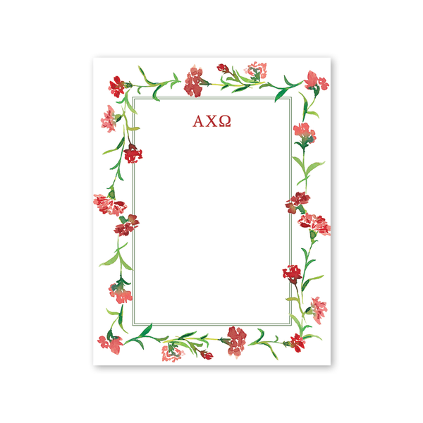 Alpha Chi Omega Carnations Notepad