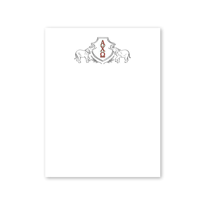 Alpha Chi Omega Elephant Crest Greek Notepad
