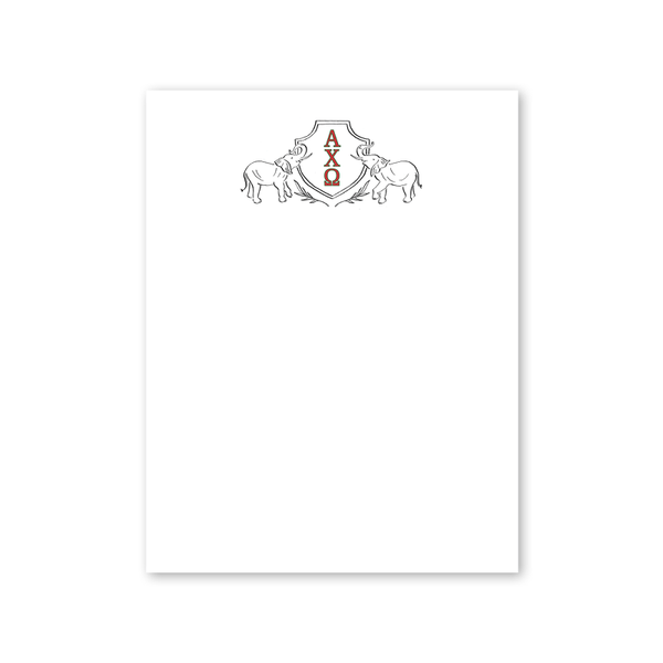 Alpha Chi Omega Elephant Crest Greek Notepad