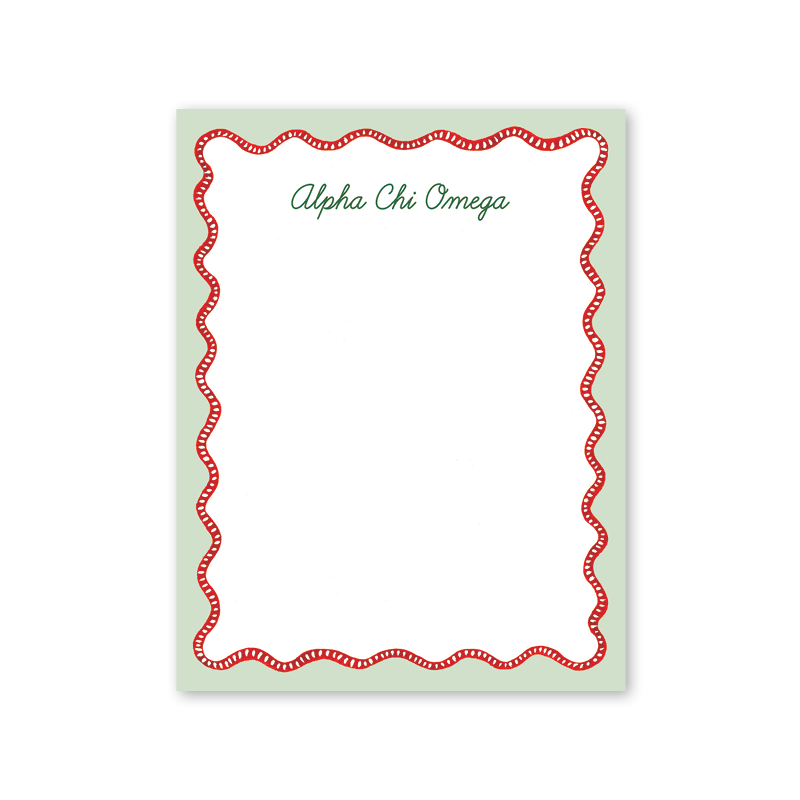 Alpha Chi Omega Flower Cart Scallop Greek Notepad