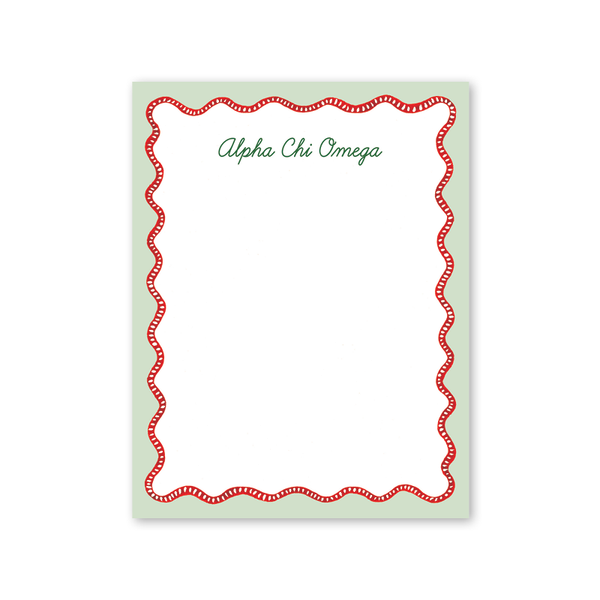 Alpha Chi Omega Flower Cart Scallop Greek Notepad