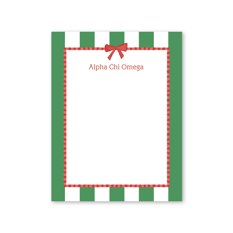 Alpha Chi Omega Presents and Bows Greek Notepad