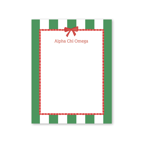 Alpha Chi Omega Presents and Bows Greek Notepad