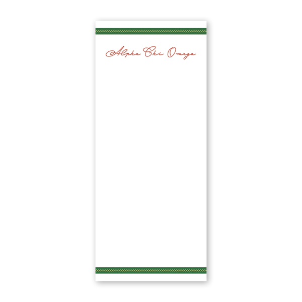 Alpha Chi Omega Signature Charming Greek Skinny Notepad