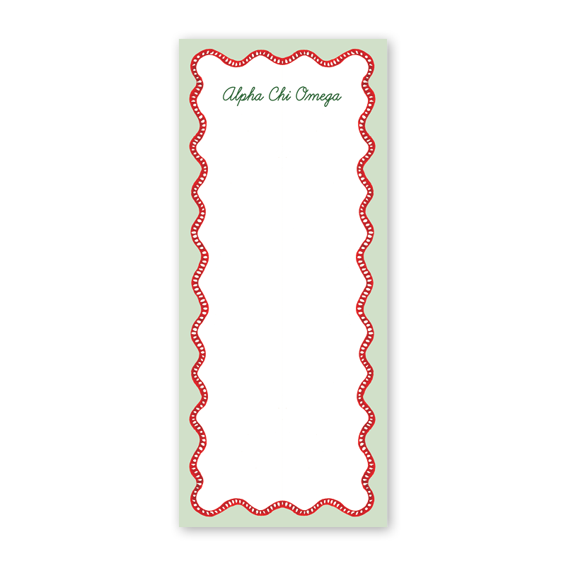 Alpha Chi Omega Flower Cart Scallop Greek Skinny Notepad