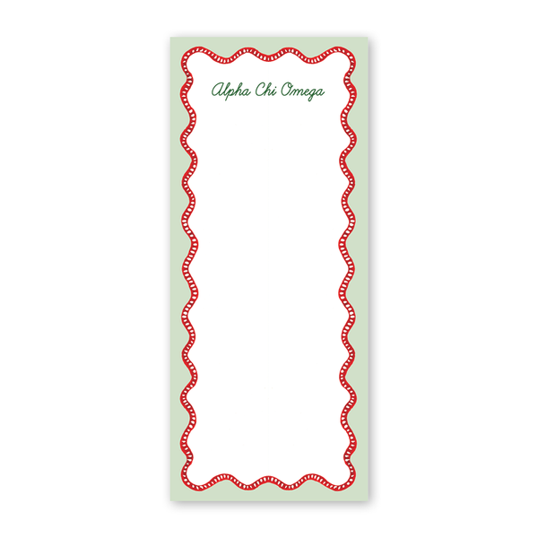 Alpha Chi Omega Flower Cart Scallop Greek Skinny Notepad
