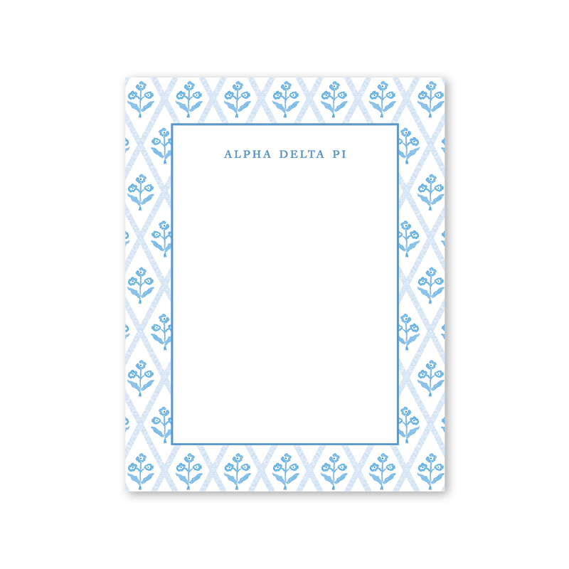 Alpha Delta Pi Bespoke Block Print Greek Notepad