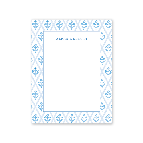 Alpha Delta Pi Bespoke Block Print Greek Notepad