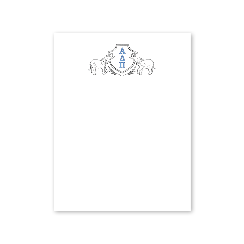 Alpha Delta Pi Elephant Crest Greek Notepad