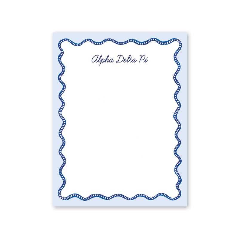 Alpha Delta Pi Flower Cart Scallop Greek Notepad