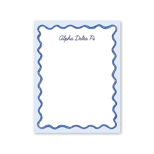 Alpha Delta Pi Flower Cart Scallop Greek Notepad