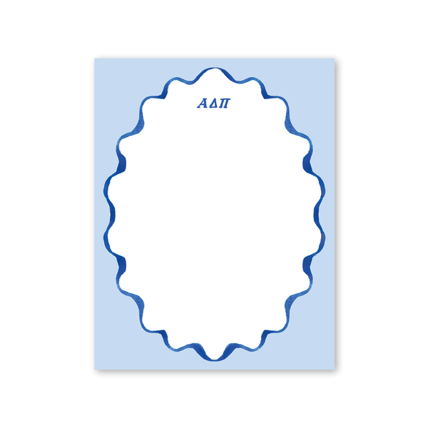 Alpha Delta Pi Merry Ribbons Scallop Greek Notepad