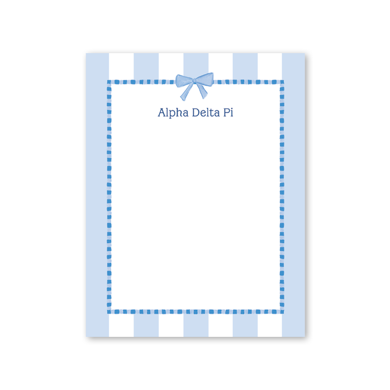 Alpha Delta Pi Presents and Bows Greek Notepad