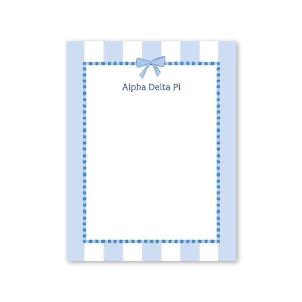 Alpha Delta Pi Presents and Bows Greek Notepad