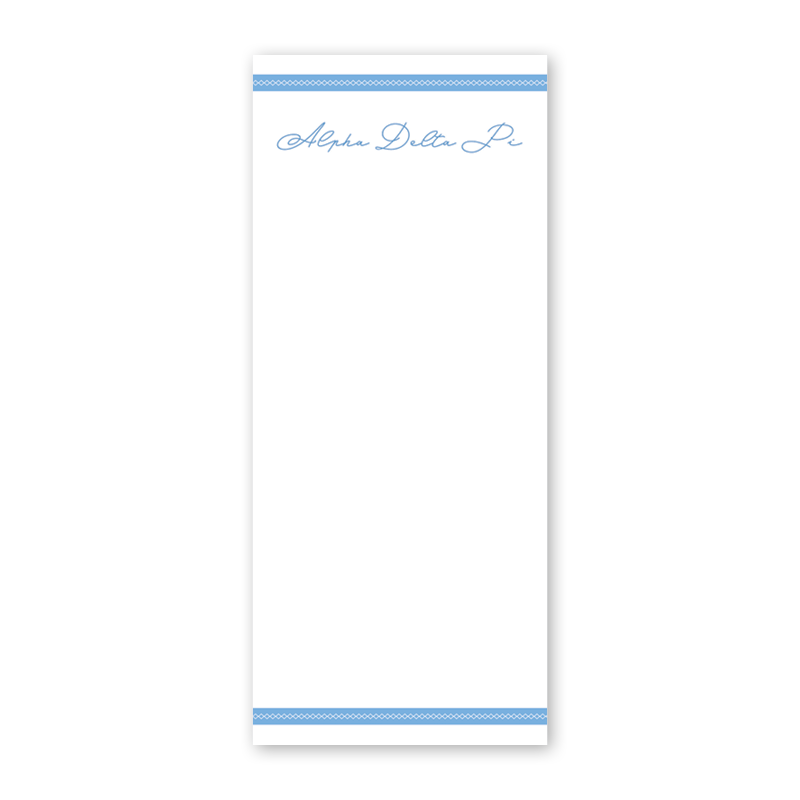 Alpha Delta Pi Signature Charming Greek Skinny Notepad