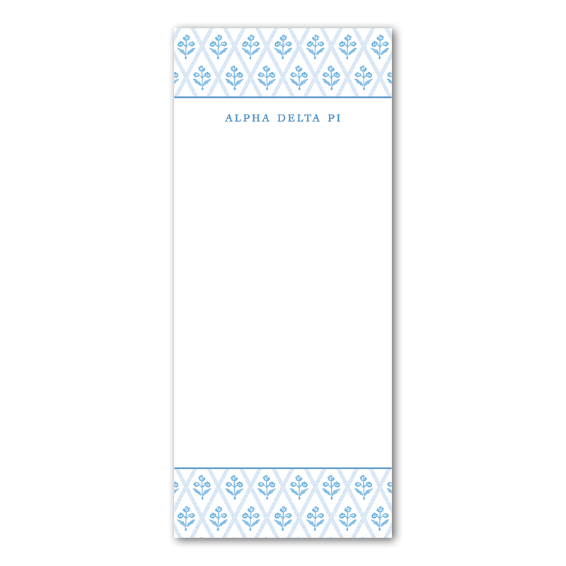 Alpha Delta Pi Bespoke Block Print Greek Skinny Notepad