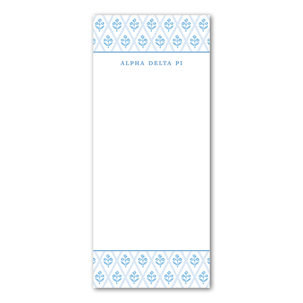 Alpha Delta Pi Bespoke Block Print Greek Skinny Notepad