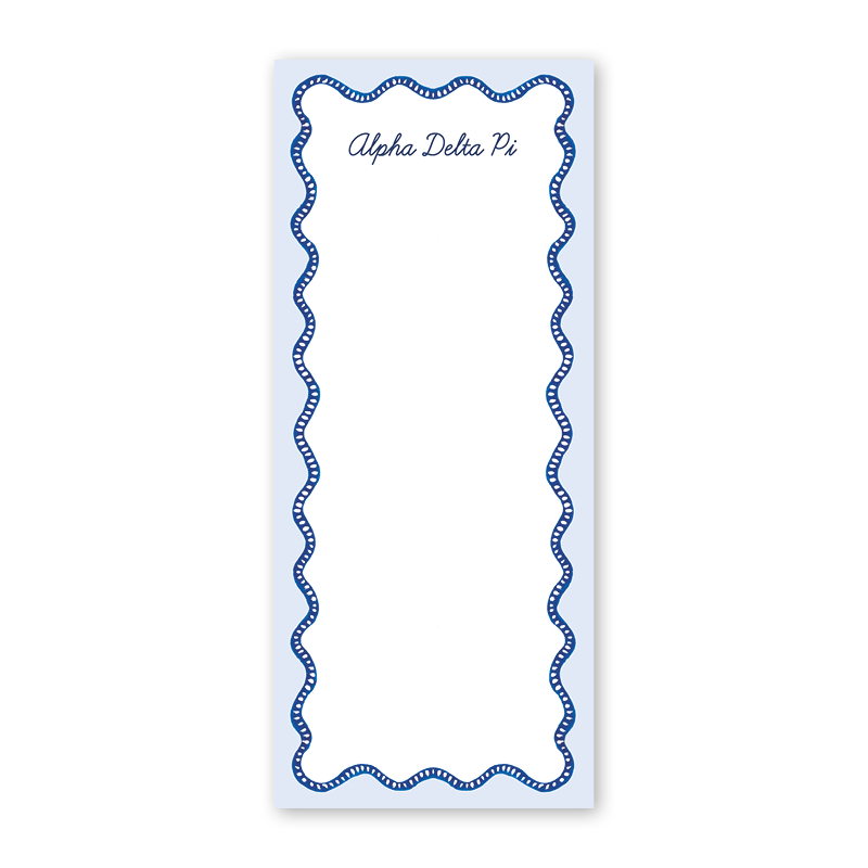 Alpha Delta Pi Flower Cart Scallop Greek Skinny Notepad
