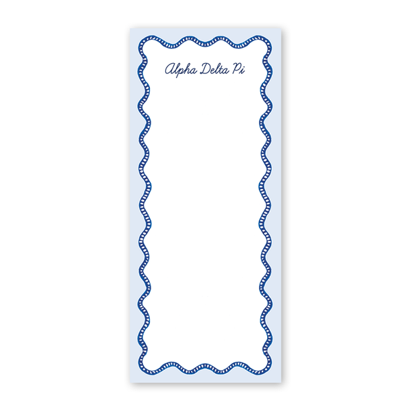Alpha Delta Pi Flower Cart Scallop Greek Skinny Notepad