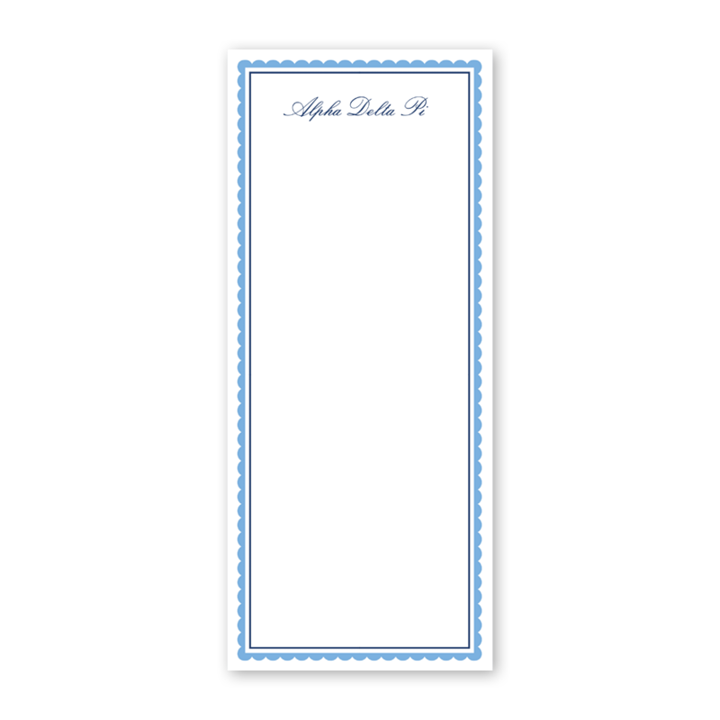 Alpha Delta Pi Vintage Poodles Scallop Greek Skinny Notepad
