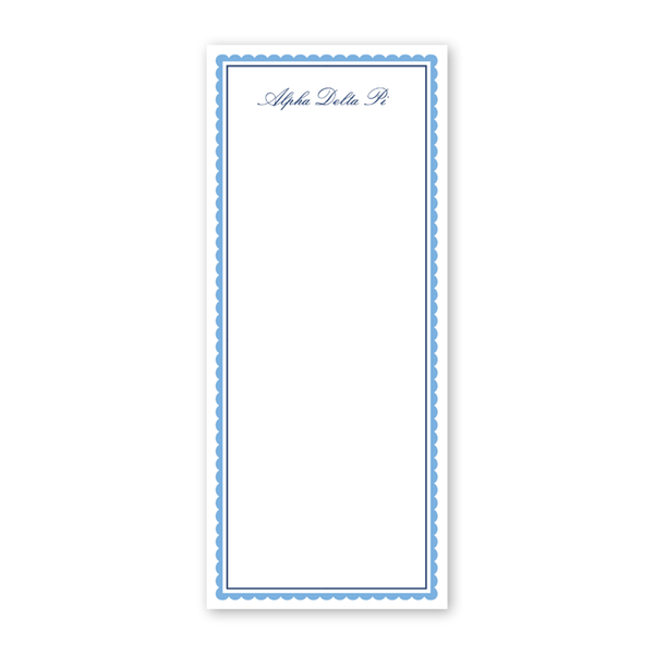 Alpha Delta Pi Vintage Poodles Scallop Greek Skinny Notepad