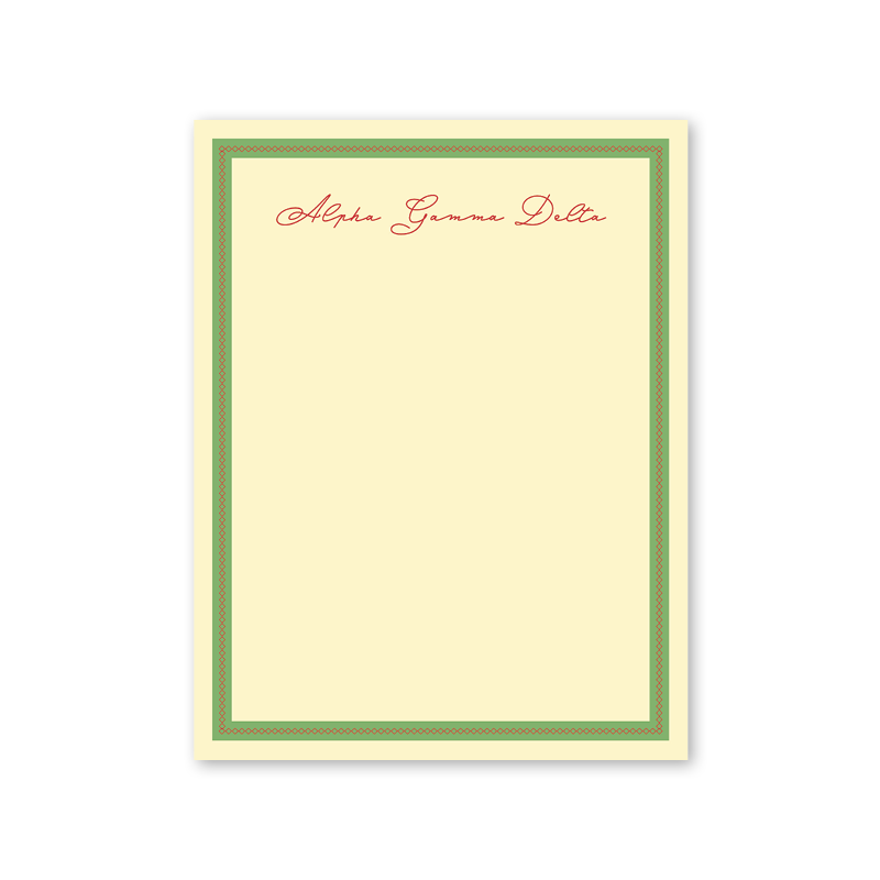 Alpha Gamma Delta Signature Charming Greek Notepad