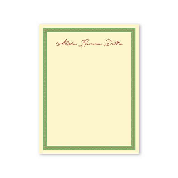 Alpha Gamma Delta Signature Charming Greek Notepad