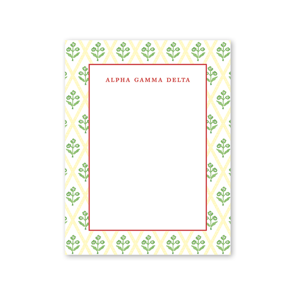 Alpha Gamma Delta Bespoke Block Print Greek Notepad