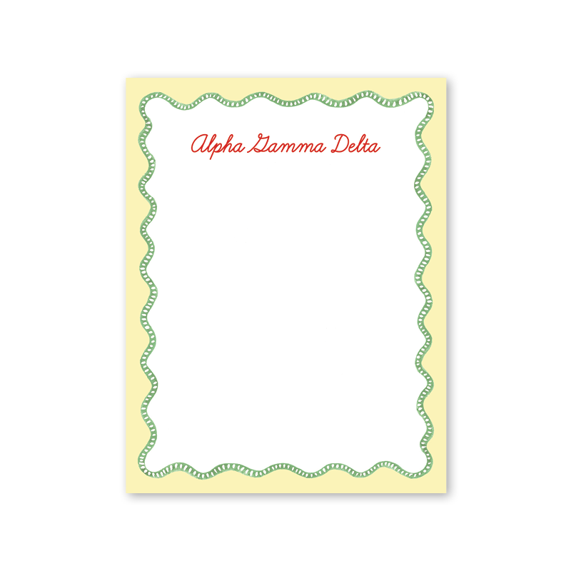 Alpha Gamma Delta Flower Cart Scallop Greek Notepad