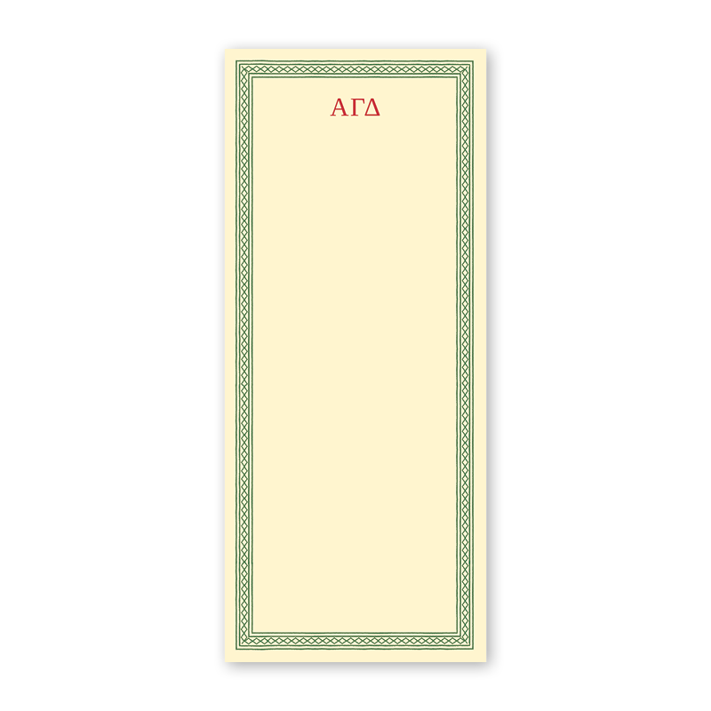 Alpha Gamma Delta Dolly Blooms Greek Skinny Notepad