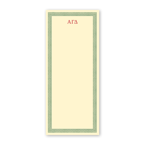 Alpha Gamma Delta Dolly Blooms Greek Skinny Notepad