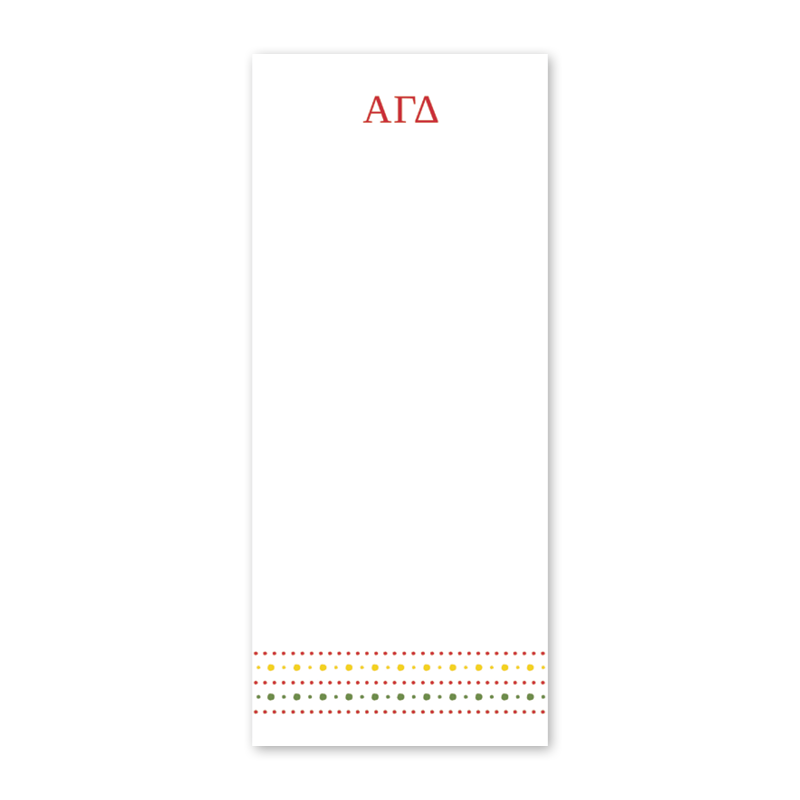 Alpha Gamma Delta Style Edit Dots Greek Skinny Notepad