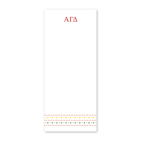 Alpha Gamma Delta Style Edit Dots Greek Skinny Notepad