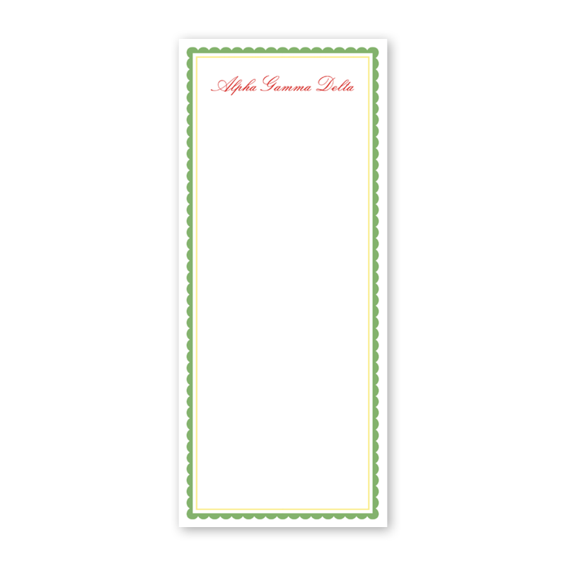 Alpha Gamma Delta Vintage Poodles Scallop Greek Skinny Notepad