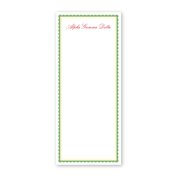 Alpha Gamma Delta Vintage Poodles Scallop Greek Skinny Notepad
