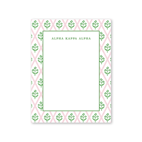 Alpha Kappa Alpha Bespoke Block Print Greek Notepad