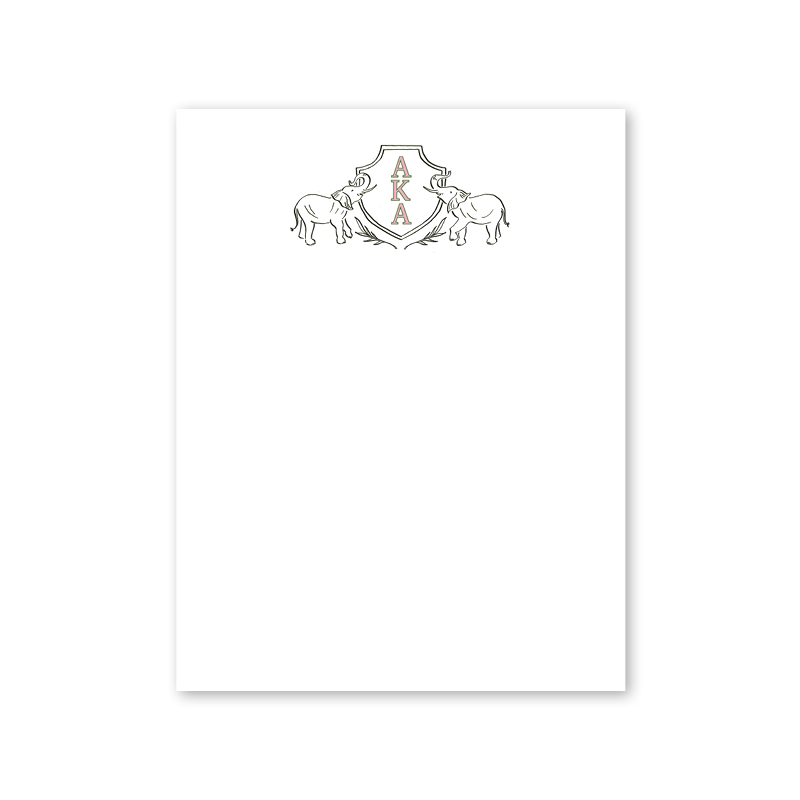 Alpha Kappa Alpha Elephant Crest Greek Notepad
