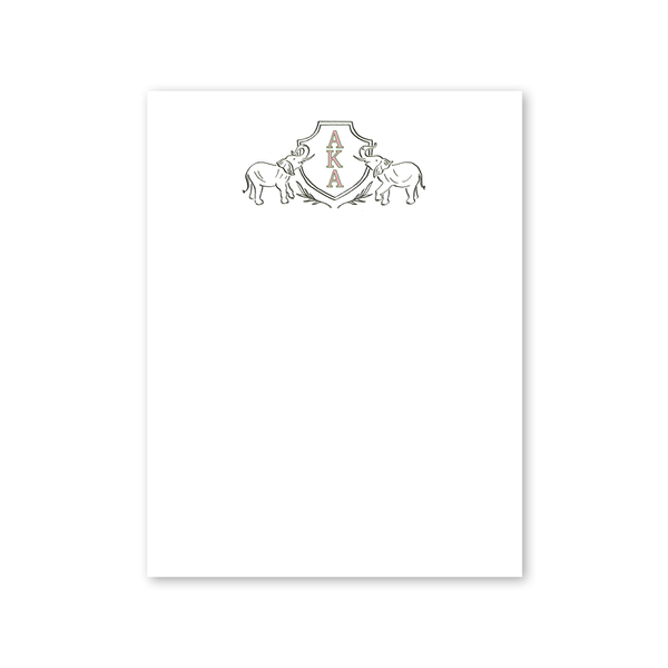 Alpha Kappa Alpha Elephant Crest Greek Notepad