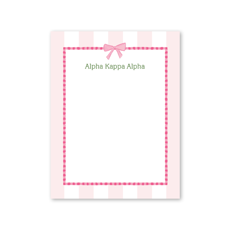 Alpha Kappa Alpha Presents and Bows Greek Notepad