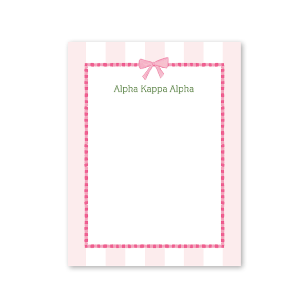 Alpha Kappa Alpha Presents and Bows Greek Notepad