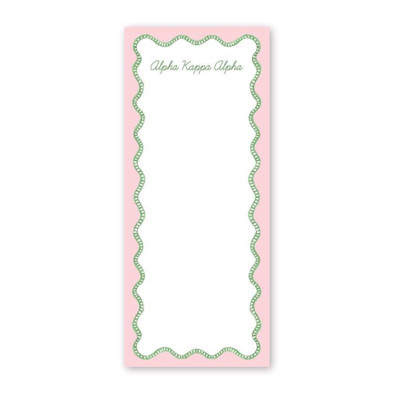Alpha Kappa Alpha Flower Cart Scallop Greek Skinny Notepad