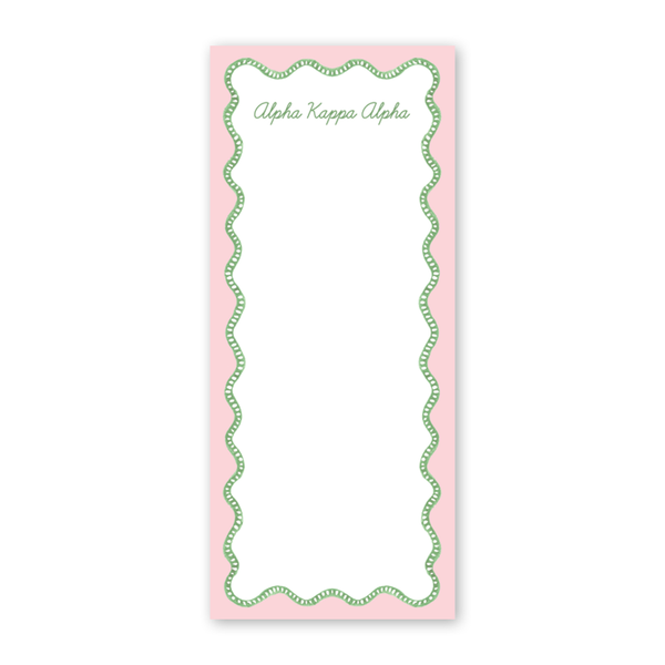 Alpha Kappa Alpha Flower Cart Scallop Greek Skinny Notepad