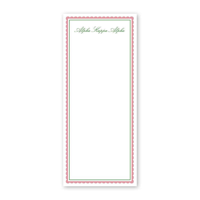 Alpha Kappa Alpha Vintage Poodles Scallop Greek Skinny Notepad